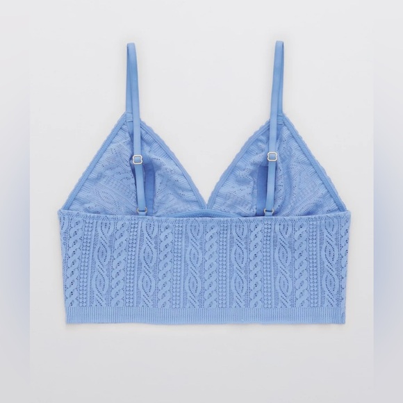 Aerie Cable Lace Longline Bralette Blue Size L (36B, 36C, 38B) - Picture 5 of 7